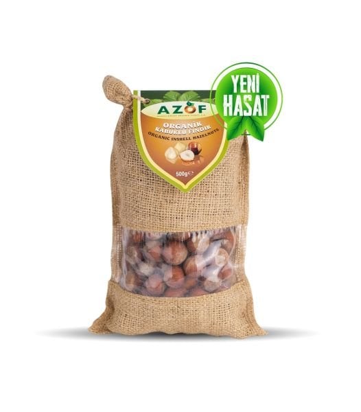 AZOF Organik Kabuklu Fındık 500gr
